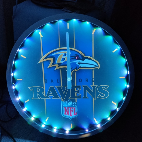 Ravens RGB led clock 12" diameter personalized - Picture 7 of 7